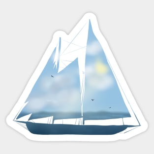 Boat-Skies & Sea (1 of 5) Sticker